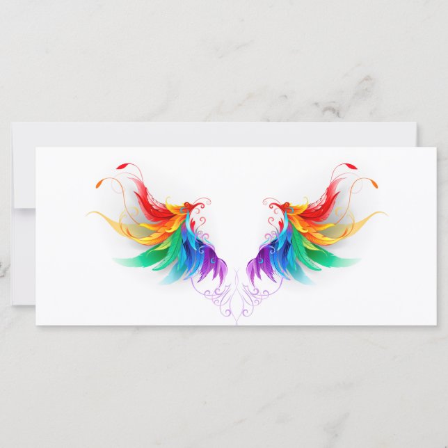 Fluffy Rainbow Wings Karte (Vorderseite)