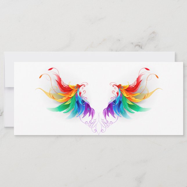 Fluffy Rainbow Wings Karte (Vorderseite)