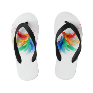 Fluffy Rainbow Wings Kinderbadesandalen