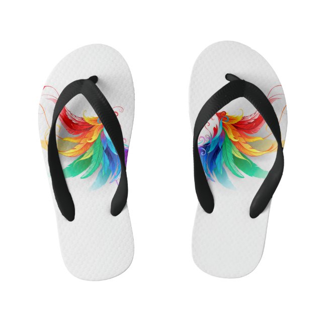Fluffy Rainbow Wings Kinderbadesandalen (Fußbett)