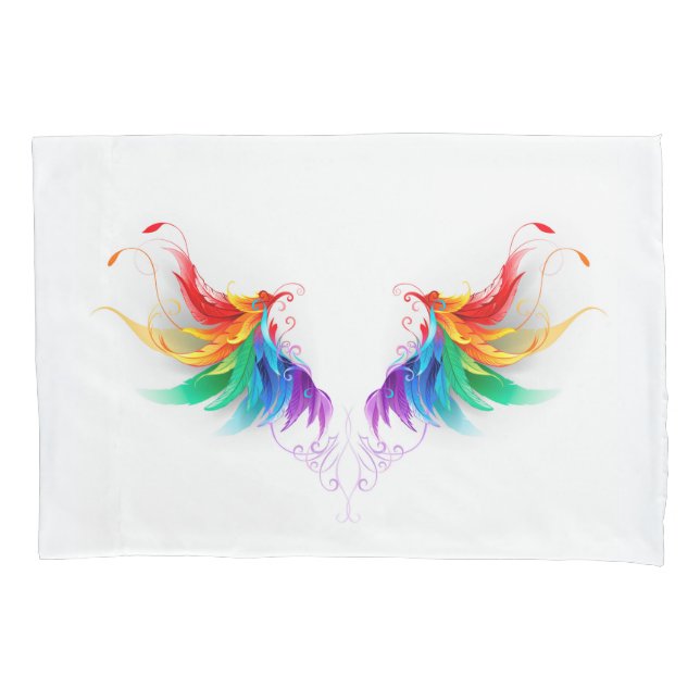 Fluffy Rainbow Wings Kissenbezug (Vorderseite)