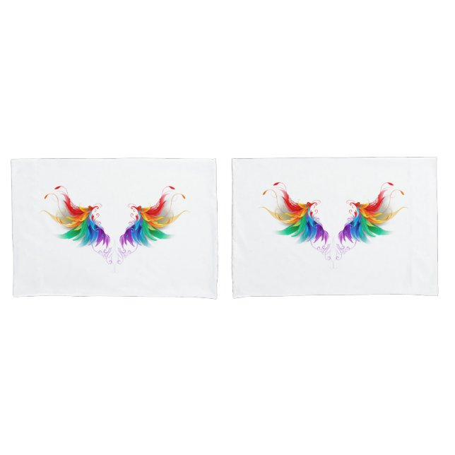 Fluffy Rainbow Wings Kissenbezug (Vorderseite-Set)