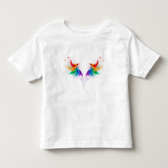 Fluffy Rainbow Wings Kleinkind T-shirt (Vorderseite)