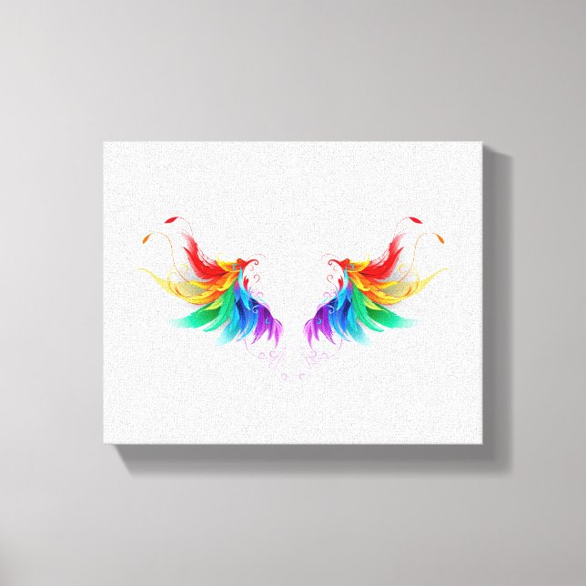 Fluffy Rainbow Wings Leinwanddruck (Vorderseite)