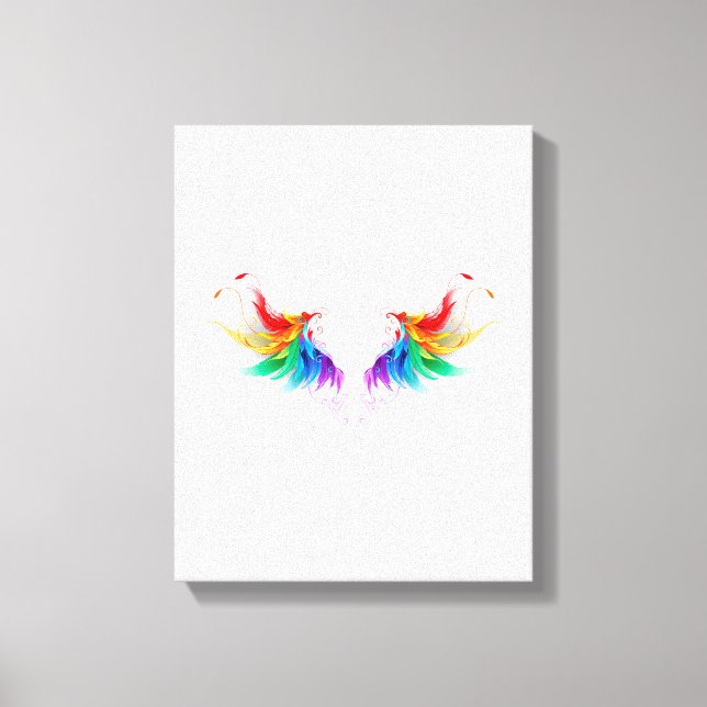 Fluffy Rainbow Wings Leinwanddruck (Vorderseite)