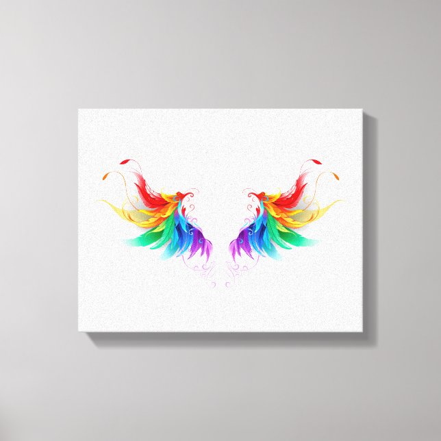 Fluffy Rainbow Wings Leinwanddruck (Vorderseite)