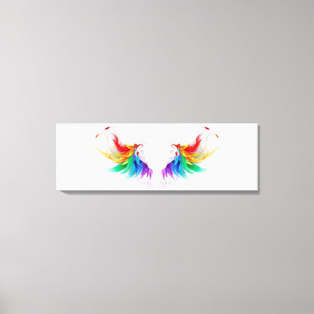 Fluffy Rainbow Wings Leinwanddruck (Vorderseite)