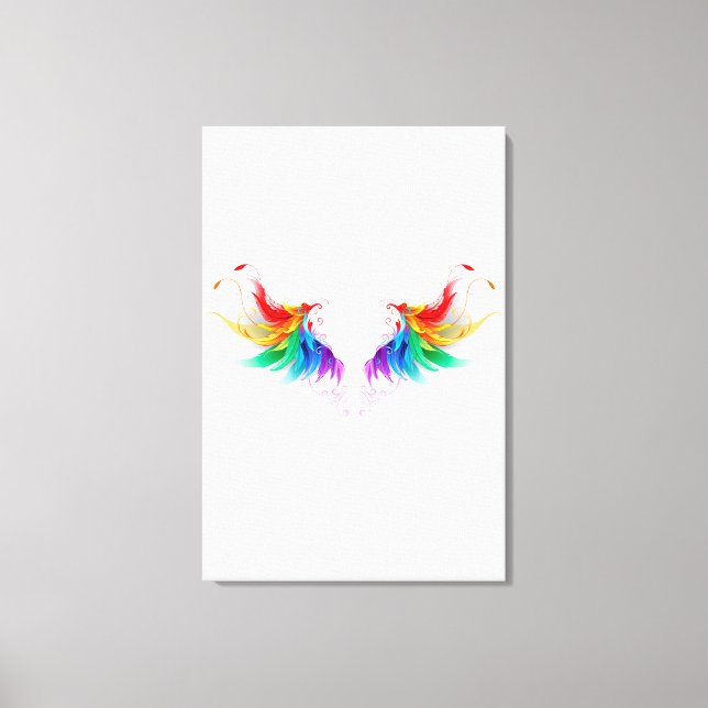 Fluffy Rainbow Wings Leinwanddruck (Vorderseite)