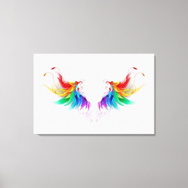 Fluffy Rainbow Wings Leinwanddruck (Vorderseite)
