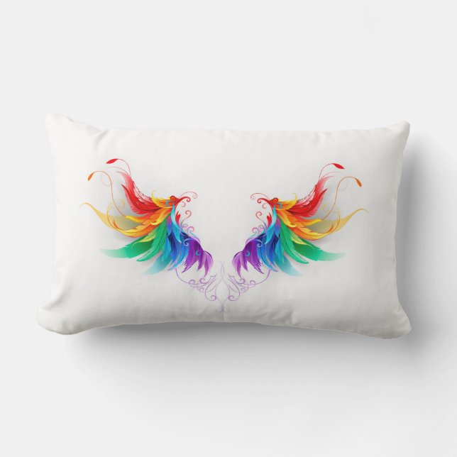 Fluffy Rainbow Wings Lendenkissen (Vorderseite)