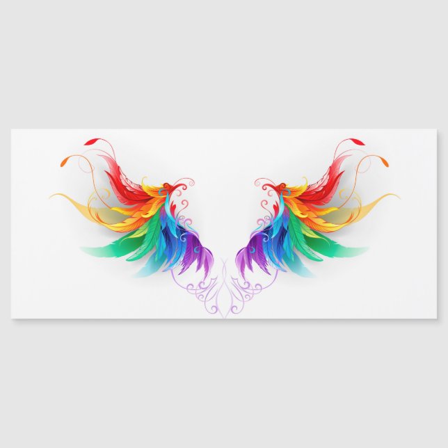Fluffy Rainbow Wings Magnetkarte (Vorderseite)