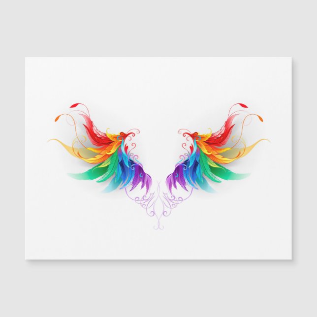 Fluffy Rainbow Wings Magnetkarte (Vorderseite)