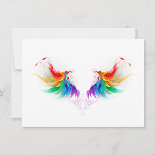 Fluffy Rainbow Wings Mitteilungskarte
