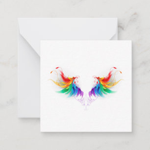 Fluffy Rainbow Wings Mitteilungskarte