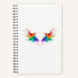 Fluffy Rainbow Wings Notizbuch