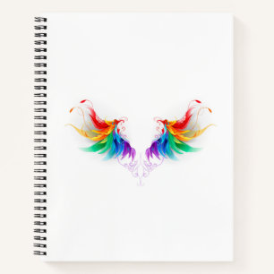 Fluffy Rainbow Wings Notizbuch
