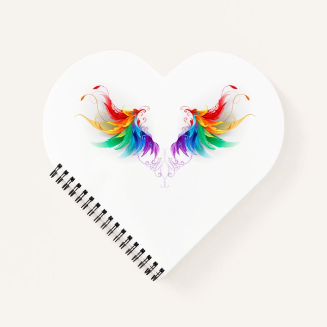 Fluffy Rainbow Wings Notizbuch (Vorderseite)