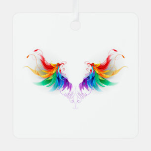 Fluffy Rainbow Wings Ornament Aus Metall