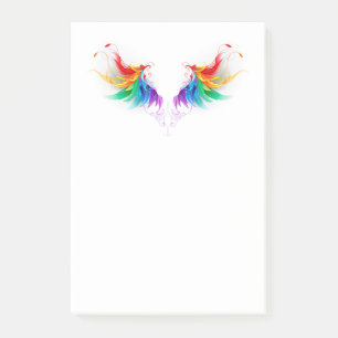 Fluffy Rainbow Wings Post-it Klebezettel