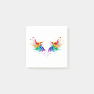 Fluffy Rainbow Wings Post-it Klebezettel