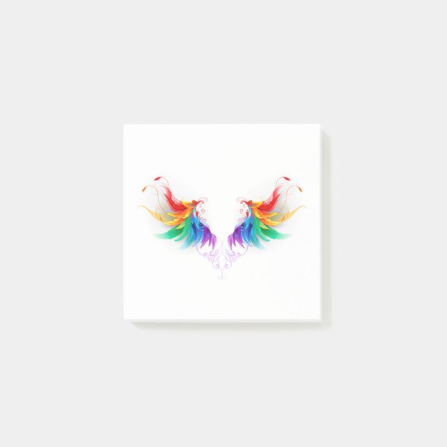 Fluffy Rainbow Wings Post-it Klebezettel (Vorderseite)