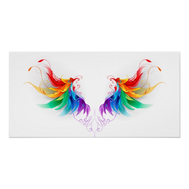 Fluffy Rainbow Wings Poster (Vorderseite)