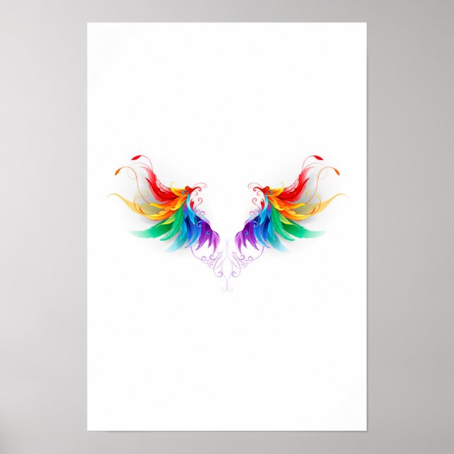 Fluffy Rainbow Wings Poster (Vorne)