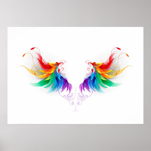 Fluffy Rainbow Wings Poster (Vorne)