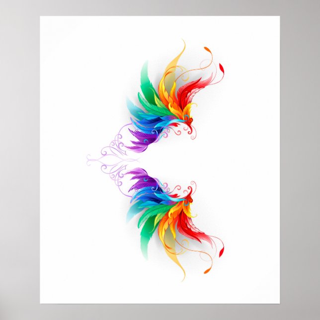 Fluffy Rainbow Wings Poster (Vorne)
