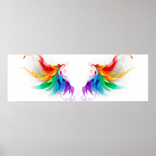 Fluffy Rainbow Wings Poster