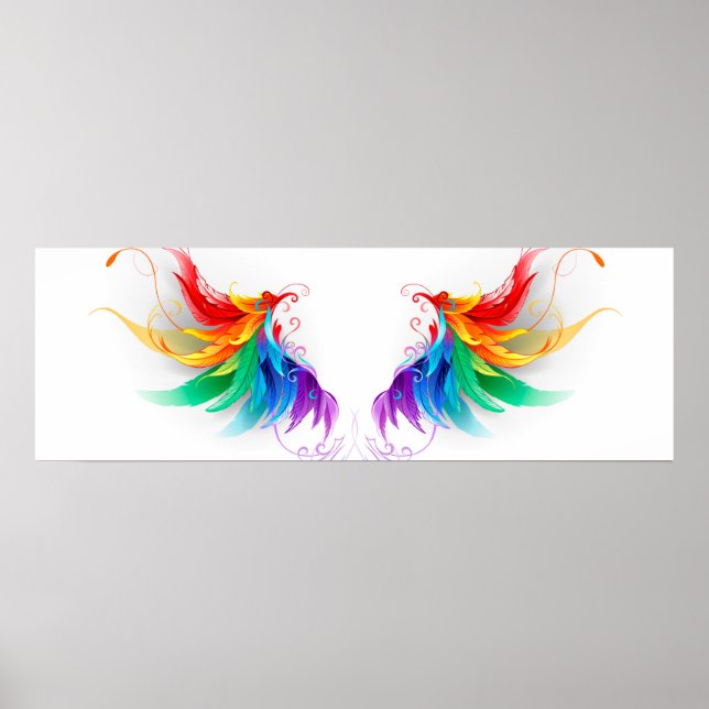 Fluffy Rainbow Wings Poster (Vorne)