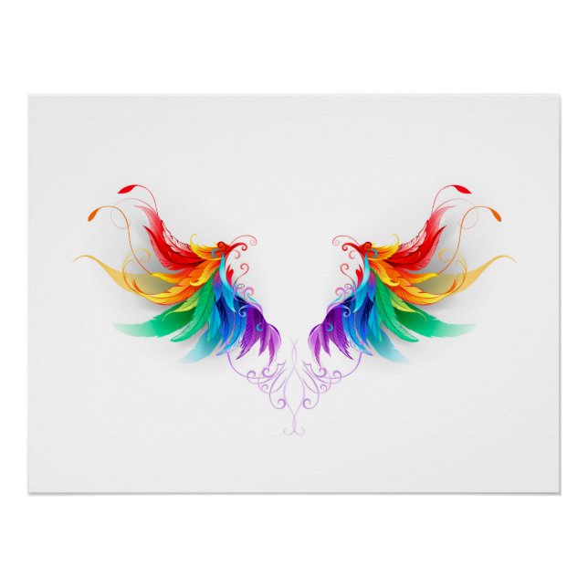 Fluffy Rainbow Wings Poster (Vorderseite)