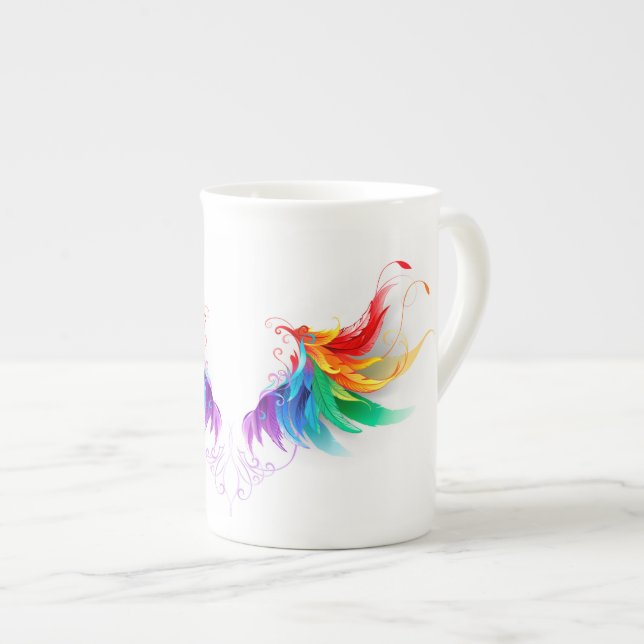 Fluffy Rainbow Wings Prozellantasse (Vorderseite Rechts)