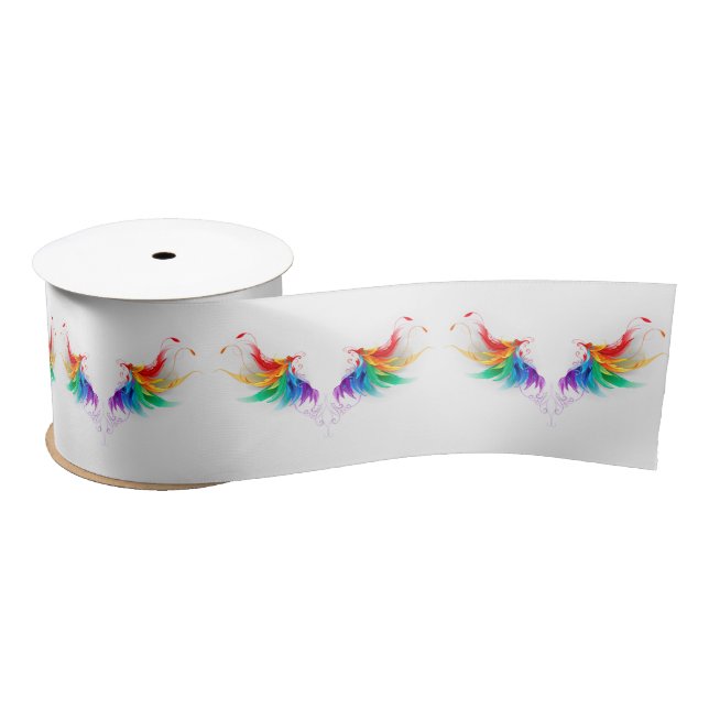 Fluffy Rainbow Wings Satinband (Spule)