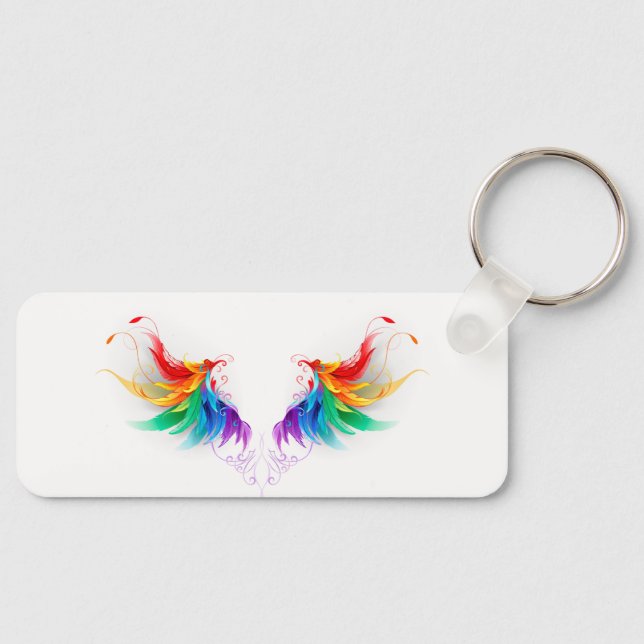 Fluffy Rainbow Wings Schlüsselanhänger (Vorderseite)