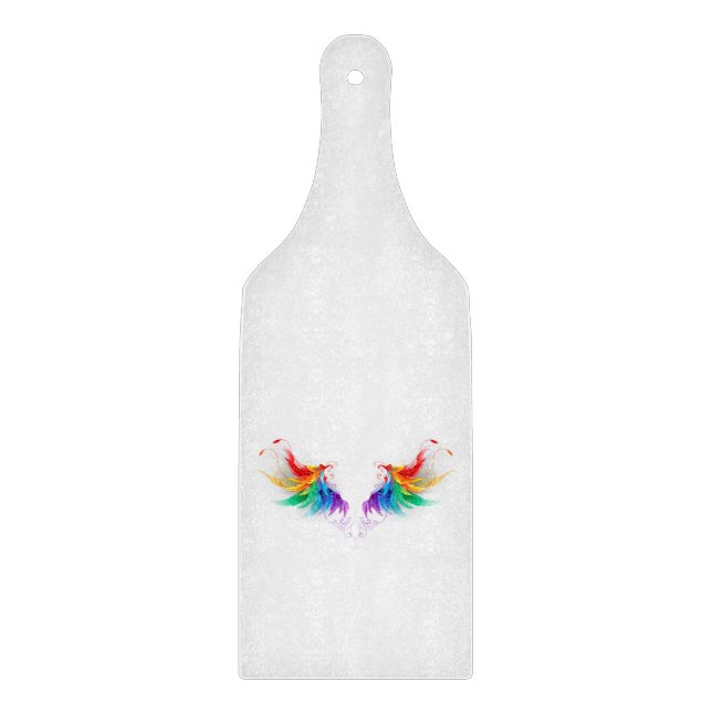 Fluffy Rainbow Wings Schneidebrett (Vorderseite)