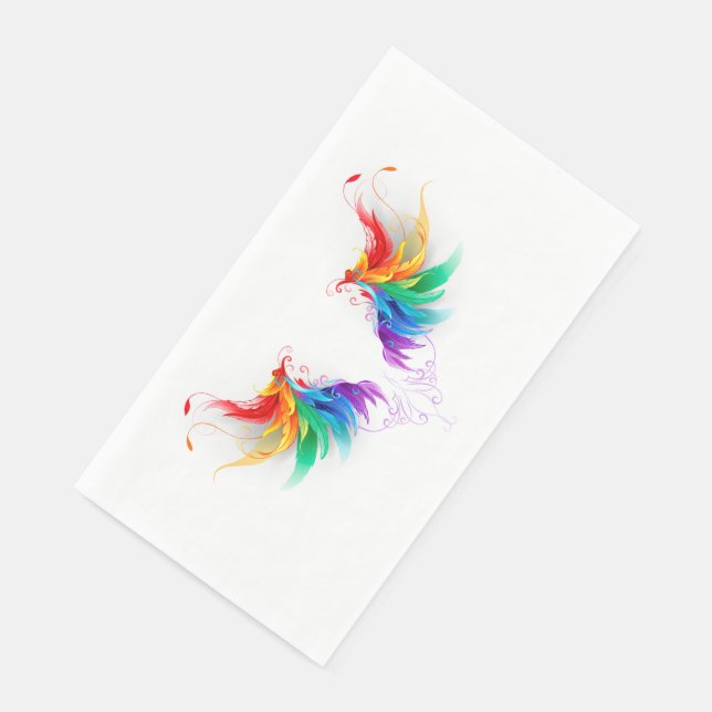 Fluffy Rainbow Wings Serviette (Ecke)