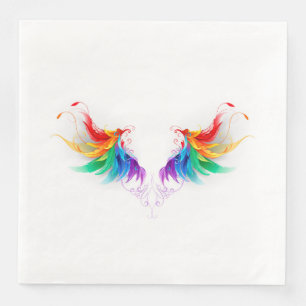 Fluffy Rainbow Wings Serviette