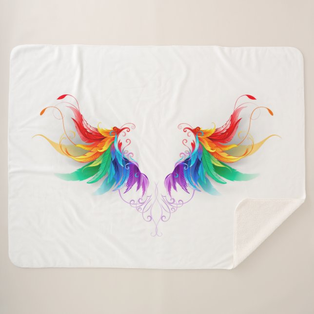 Fluffy Rainbow Wings Sherpadecke (Vorderseite (Horizontal))