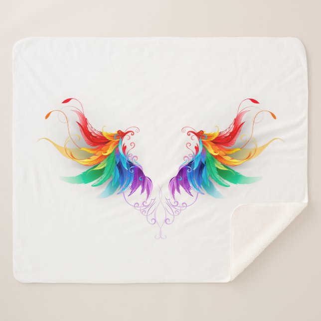 Fluffy Rainbow Wings Sherpadecke (Vorderseite (Horizontal))