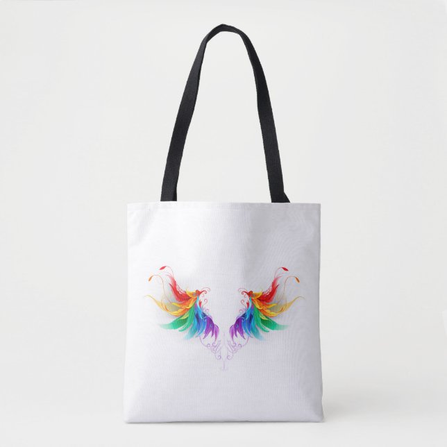 Fluffy Rainbow Wings Tasche (Vorderseite)