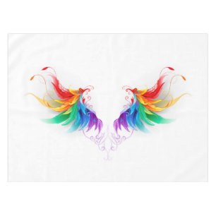 Fluffy Rainbow Wings Tischdecke