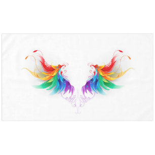 Fluffy Rainbow Wings Tischdecke