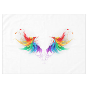 Fluffy Rainbow Wings Tischdecke