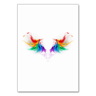 Fluffy Rainbow Wings Tischnummer