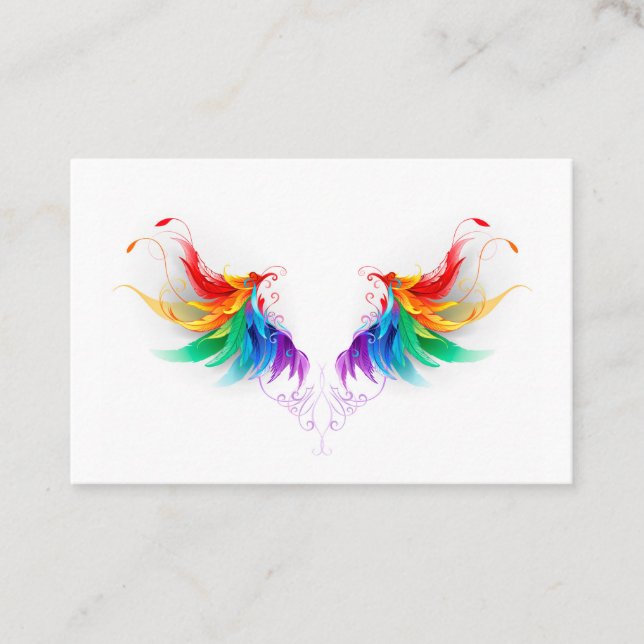 Fluffy Rainbow Wings Visitenkarte (Vorderseite)