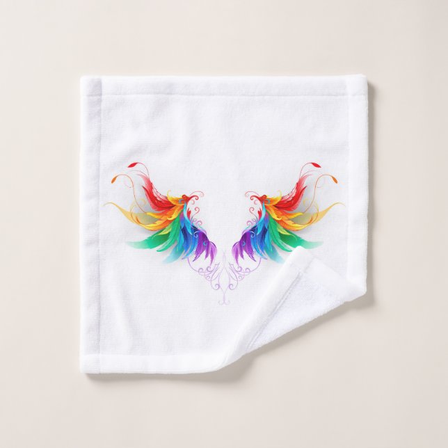 Fluffy Rainbow Wings Waschlappen (Waschlappen)