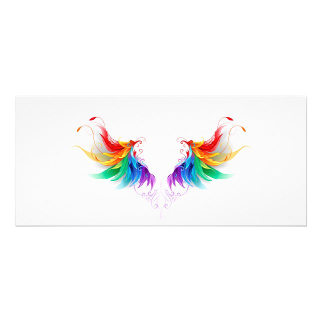 Fluffy Rainbow Wings Werbekarte (Vorne)