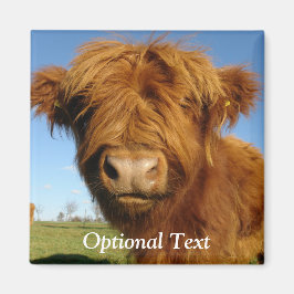 Fluffy Scottish Highland Cow - Blue Sky Magnet