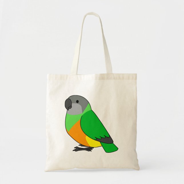 Fluffy Senegal Papagei Cartoon zeichnend Tragetasche (Vorne)